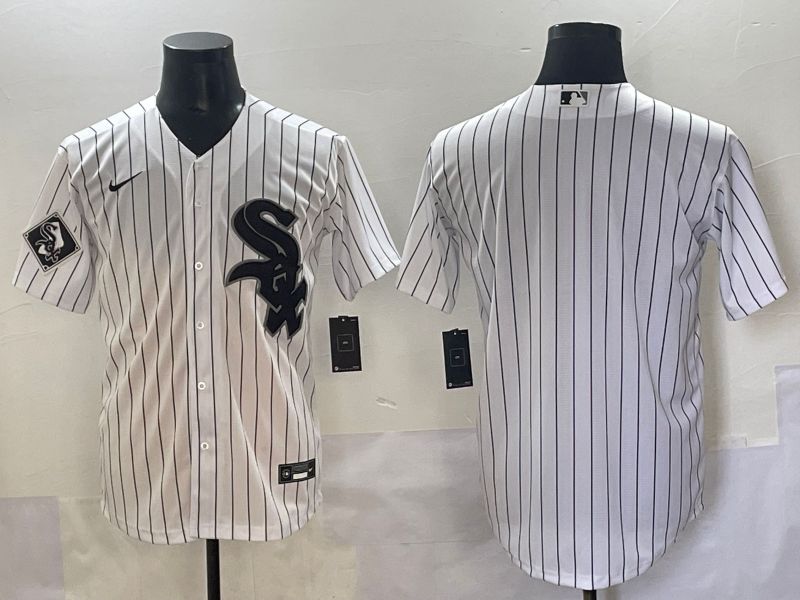 Men 2025 Chicago White Sox Blank White Stripe Game Nike MLB Jersey style 2